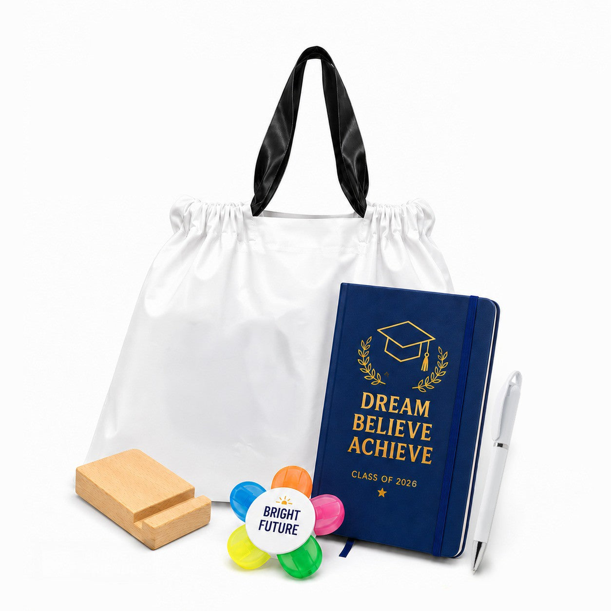 Graduation Gift Set A with stationery, bag and phone stand