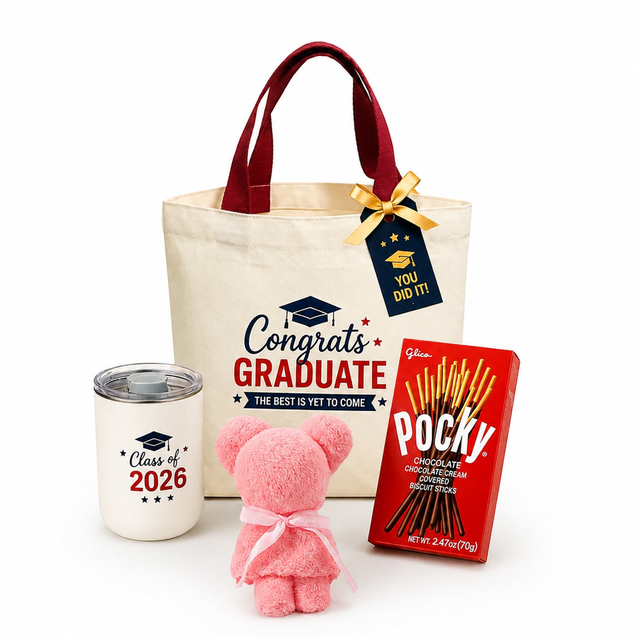 Graduation Gift Set B with mug, canvas bag, snack and handkerchief