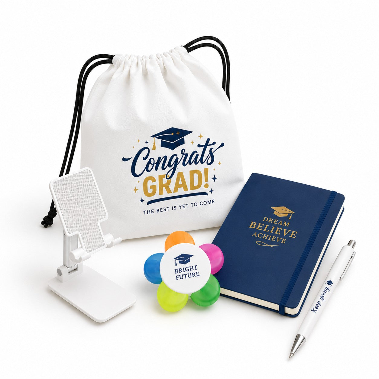 Graduation Gift Set F with stationery, phone stand, notebook and bag
