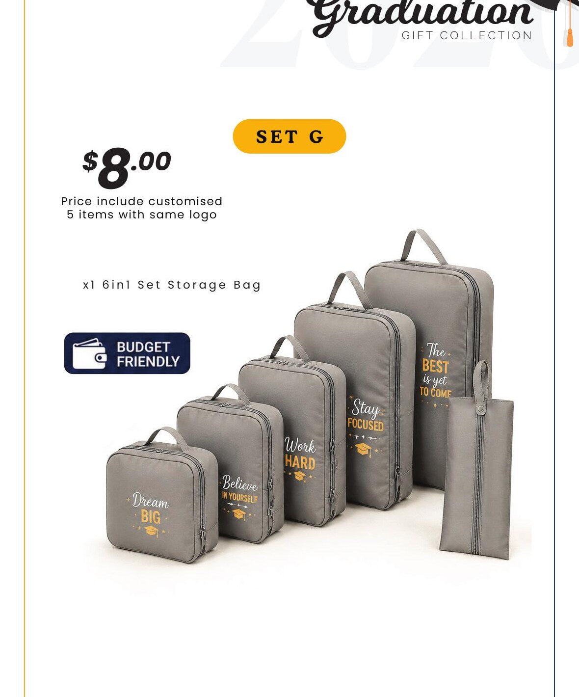 Graduation Gift Set G six-in-one storage bags