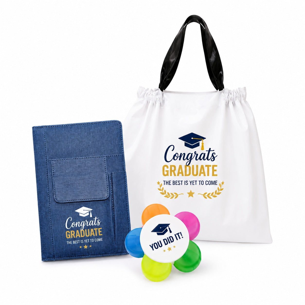 Graduation Gift Set J with notebook, highlighter and bag