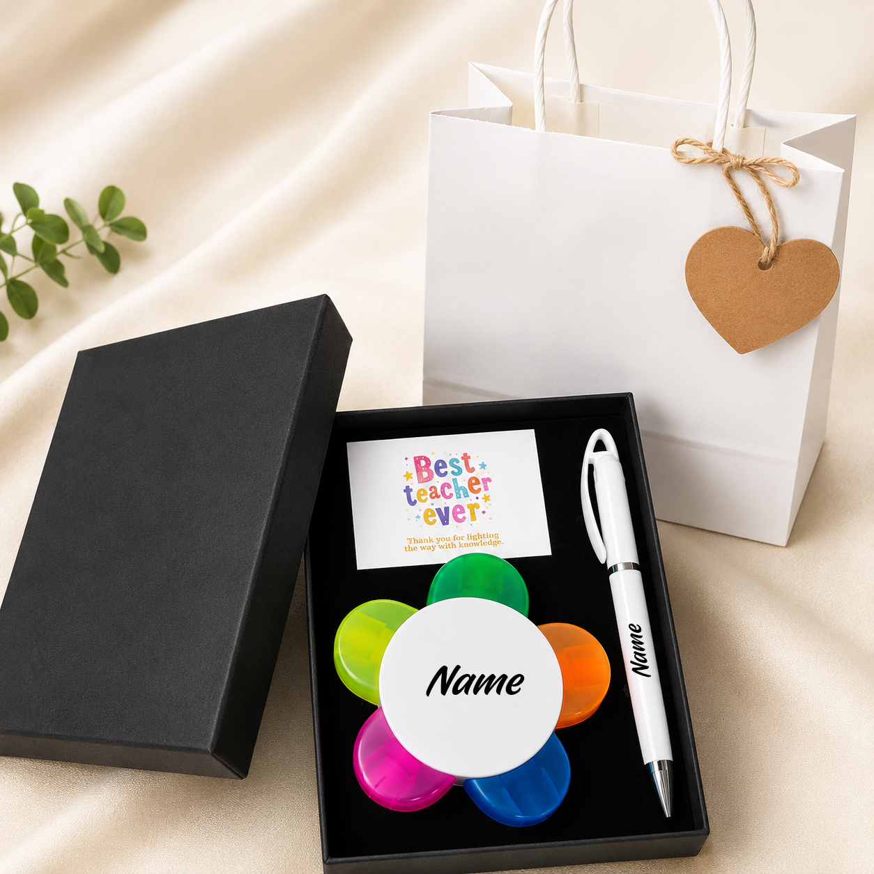 Sunflower highlighter and pen Teachers' Day gift set