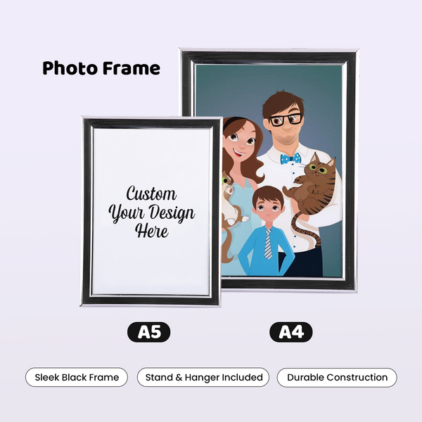 Photo Frame [Black]  (With Stand & Hanger)