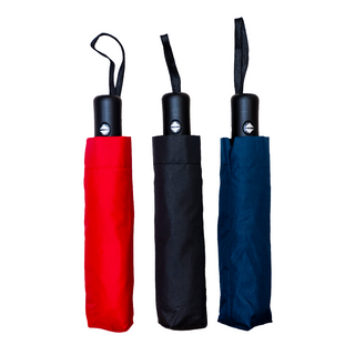 Straight Handle Foldable Auto Umbrella with Pouch