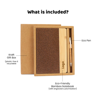 Eco-Friendly Customised Gift A5 Notebook Set with Pen | Personalised Notebook with Laser Engrave Name