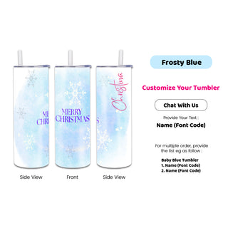 Corporate Gift Customised Bottle | Print Name Skinny Tall Mug with Straw | Christmas Gift Personalised Tumbler