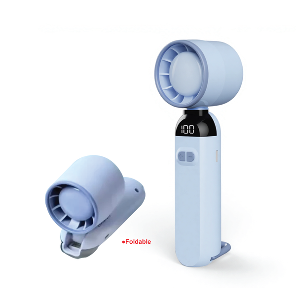 Turbo Foldable LED Display Handheld Fan With Hook 800mAh 226