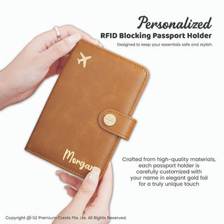 Personalised  Passport Holder RFID Blocking | Customised  Name pouch | Christmas Gift | Creative Useful Gift
