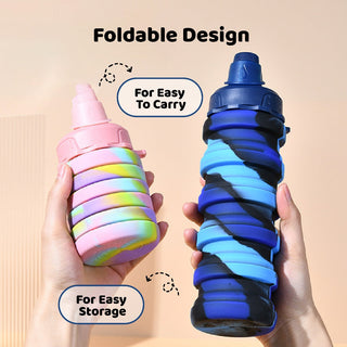 Collapsible Water Bottle BPA Free | Silicone Sport Bottle | Foldable Water Bottle