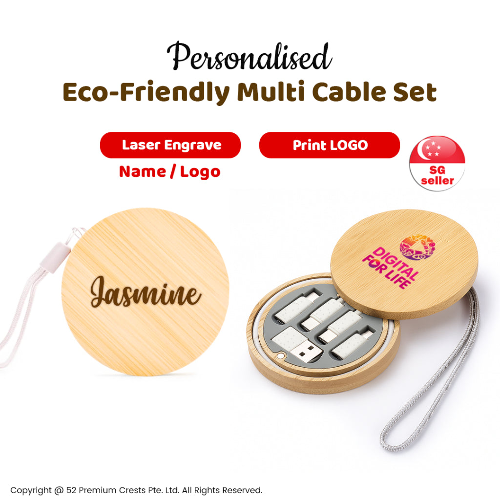 Personalised Eco-Friendly Bamboo Multi Cable Set | Custom Logo Corpora ...