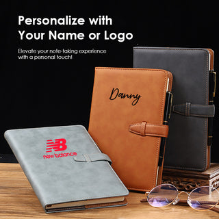 Personalized PU Leather A5 Notebook with Refill | Corporate Gift | Customised Gift