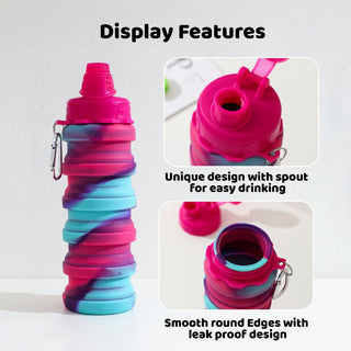 Collapsible Water Bottle BPA Free | Silicone Sport Bottle | Foldable Water Bottle
