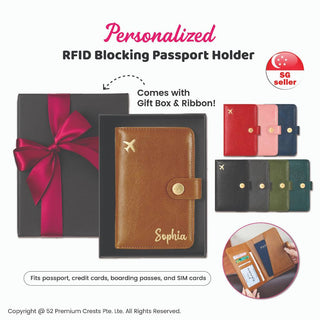 Personalised  Passport Holder RFID Blocking | Customised  Name pouch | Christmas Gift | Creative Useful Gift