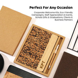 Eco-Friendly Customised Gift A5 Notebook Set with Pen | Personalised Notebook with Laser Engrave Name