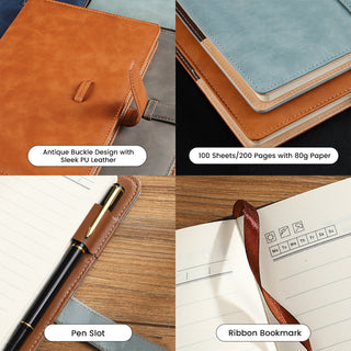 Personalized PU Leather A5 Notebook with Refill | Corporate Gift | Customised Gift