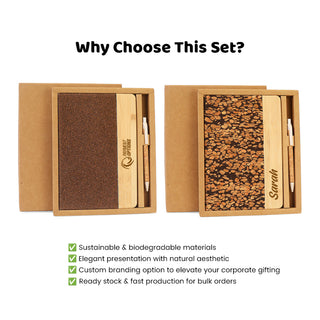 Eco-Friendly Customised Gift A5 Notebook Set with Pen | Personalised Notebook with Laser Engrave Name