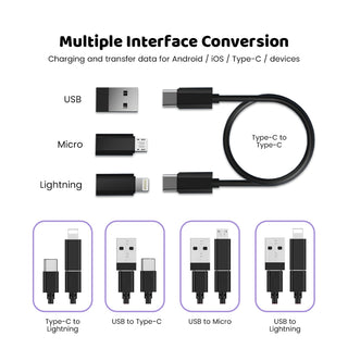 Personalised 60W 5 in 1 Fast Charging Cable | Customised Logo Corporate Gift Charger Set | Customized Data Cable Kit