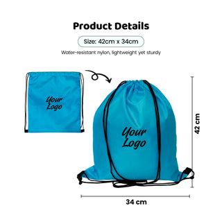 Nylon Drawstring Bag | Plain | Print Logo