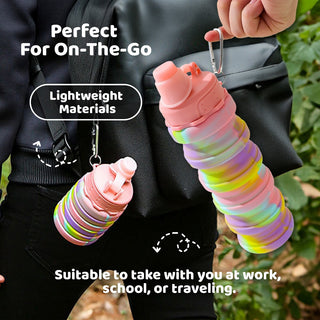 Collapsible Water Bottle BPA Free | Silicone Sport Bottle | Foldable Water Bottle