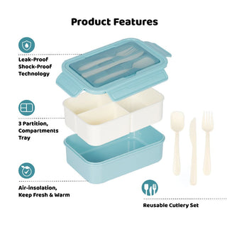 🎁 FREE Teacher Day Card | Personalised Bento Lunch Box Microwave Safe With cutlery Food Container BPA Free