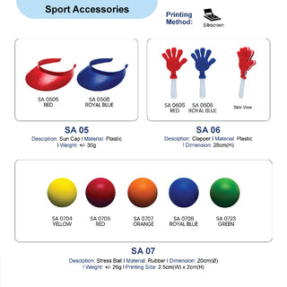 Customised with Logo - clapper | Sun Cap | Wristband | Stress ball |  Team Building Accessories | Corporate Event