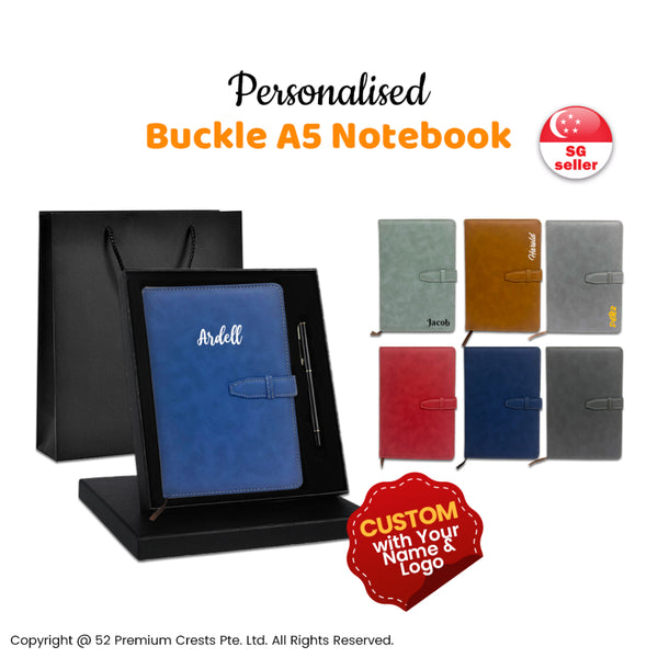 Personalized PU Leather A5 Notebook with Refill | Corporate Gift | Customised Gift