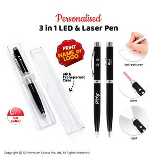 Personalised 3-in-1 LED & Laser Pen | Customised Name Gift | Print Logo Corporate Gift