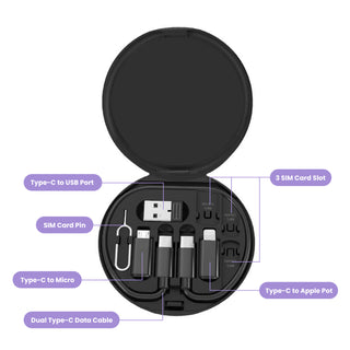 Personalised 60W 5 in 1 Fast Charging Cable | Customised Logo Corporate Gift Charger Set | Customized Data Cable Kit