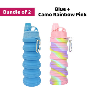 Collapsible Water Bottle BPA Free | Silicone Sport Bottle | Foldable Water Bottle