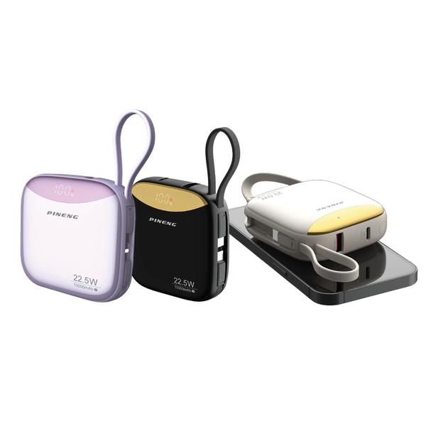 PINENG 10,000mAh Mini Powerbank with Cables