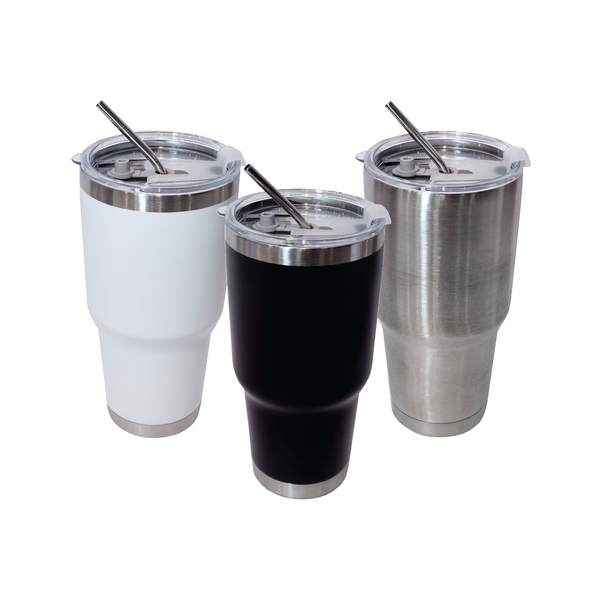 900ml PP Lid Straw Stainless Steel Tumbler