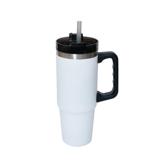 900ml PP Straw with Lid Stainless Steel Tumbler