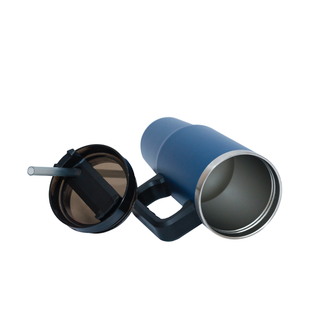 900ml PP Straw with Lid Stainless Steel Tumbler