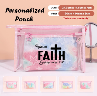 Personalized Makeup Organizer Travel Pouch  Gorgeous Christmas Gift For Besties | Sisters