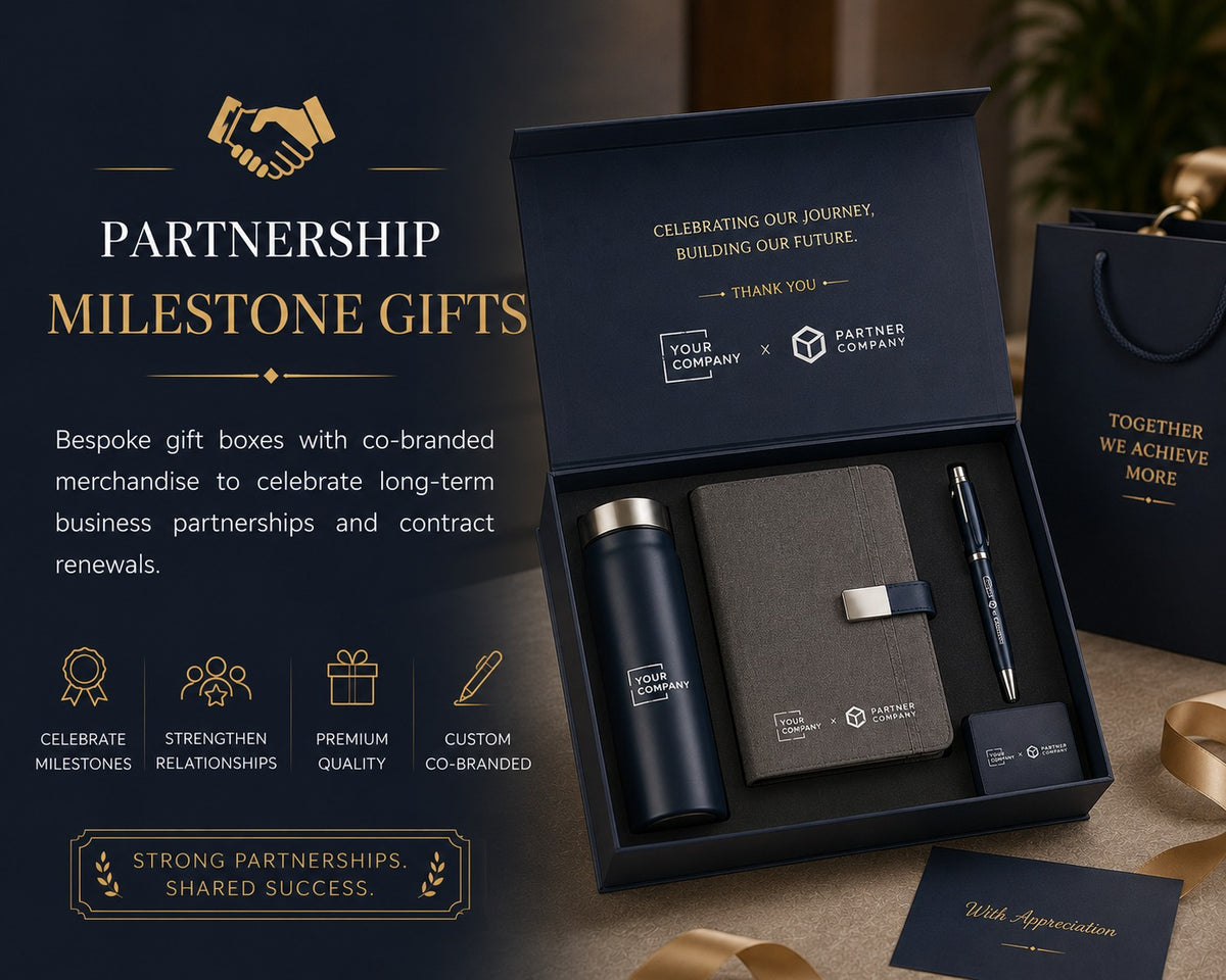 Co-branded business partner appreciation gift set