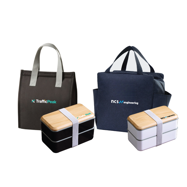 Customised 2 Tier Lunch Box with Lunch Bag Set