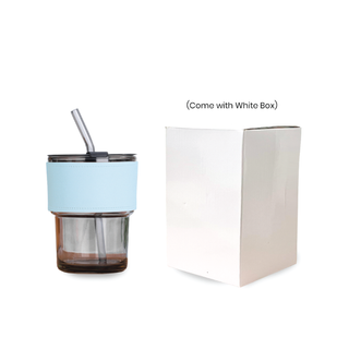 Customised 450ml Glass Mug with PU sleeve