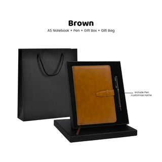 Personalized PU Leather A5 Notebook with Refill | Corporate Gift | Customised Gift