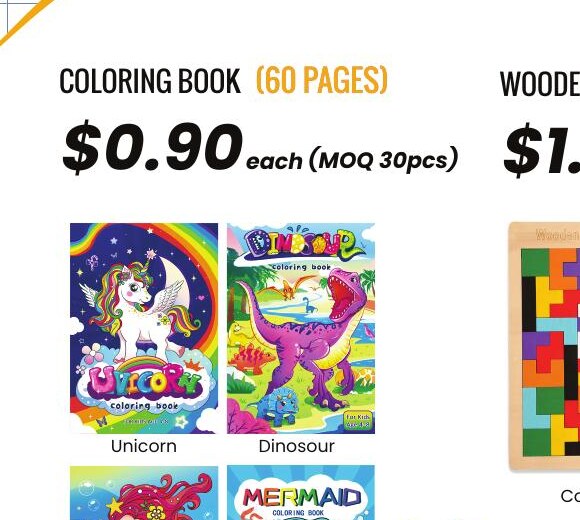 Children's 60-page colouring books