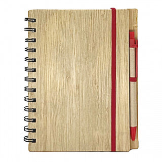 Bamboo-Cover Notebook with Pen (14 × 18 cm)
