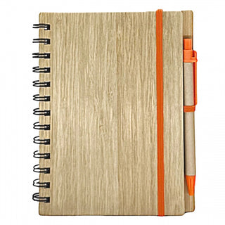 Bamboo-Cover Notebook with Pen (14 × 18 cm)