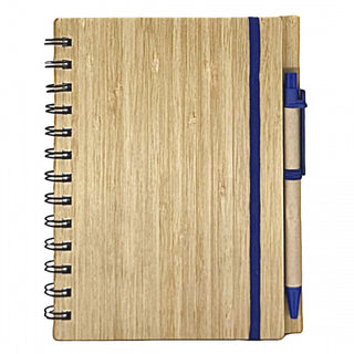 Bamboo-Cover Notebook with Pen (14 × 18 cm)