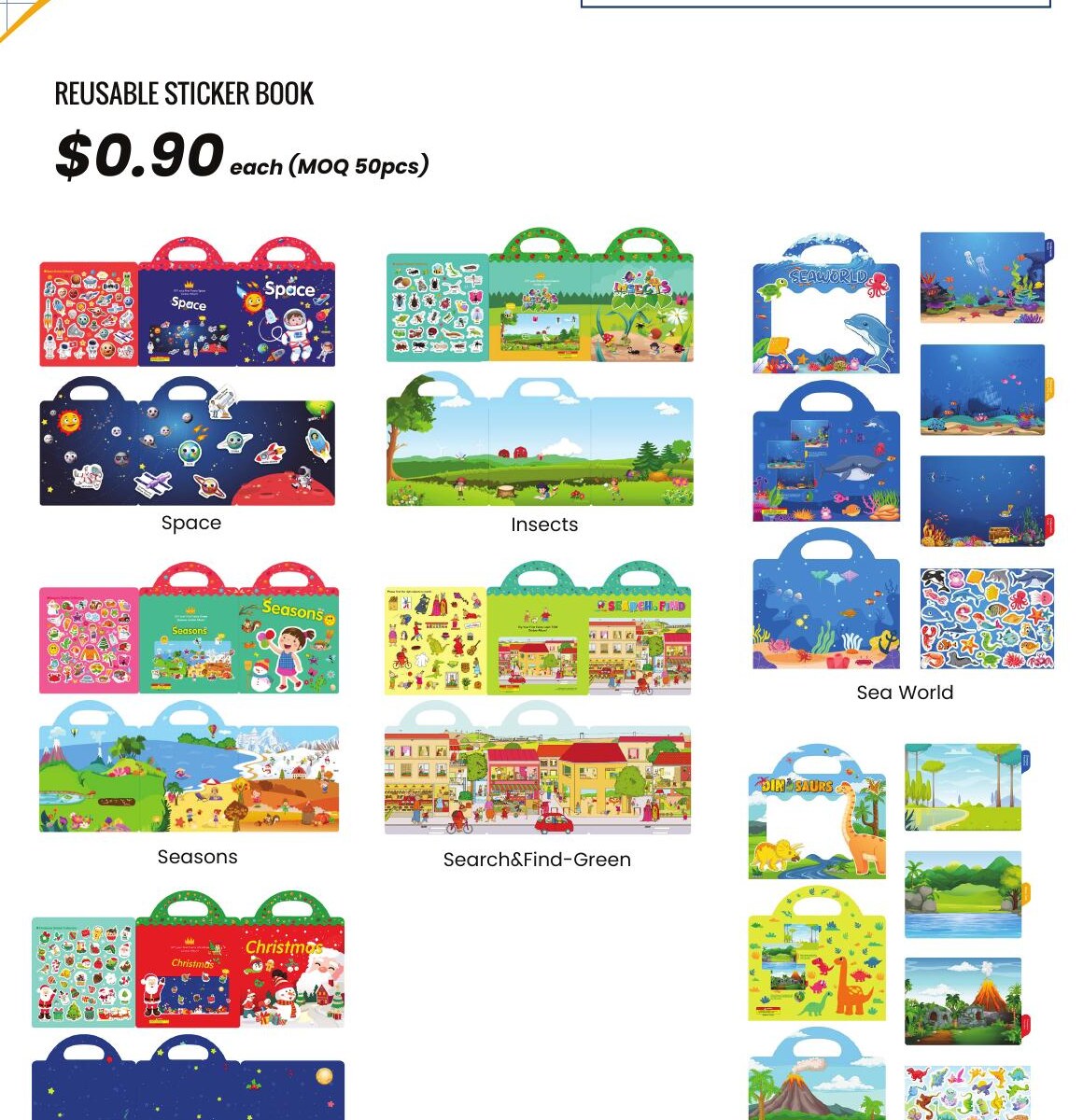 Reusable sticker activity books