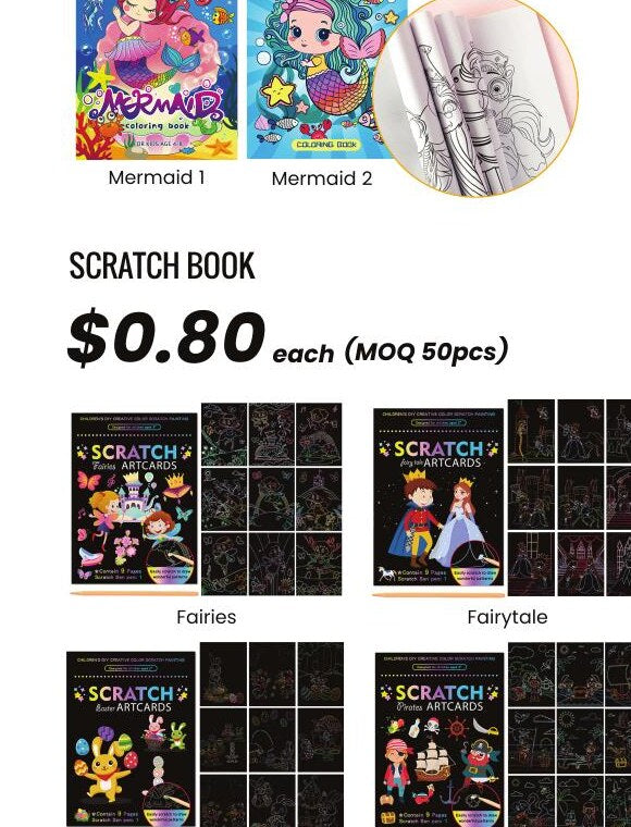 Children's scratch art books