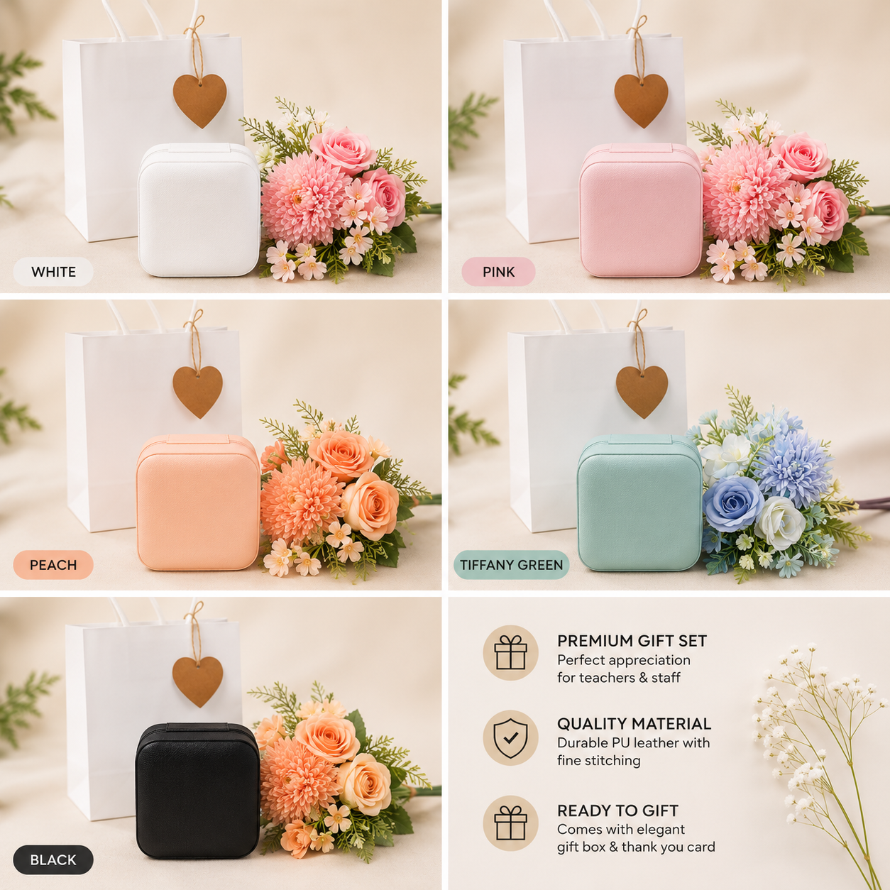 Teachers' Day jewellery organiser gift set in five colours