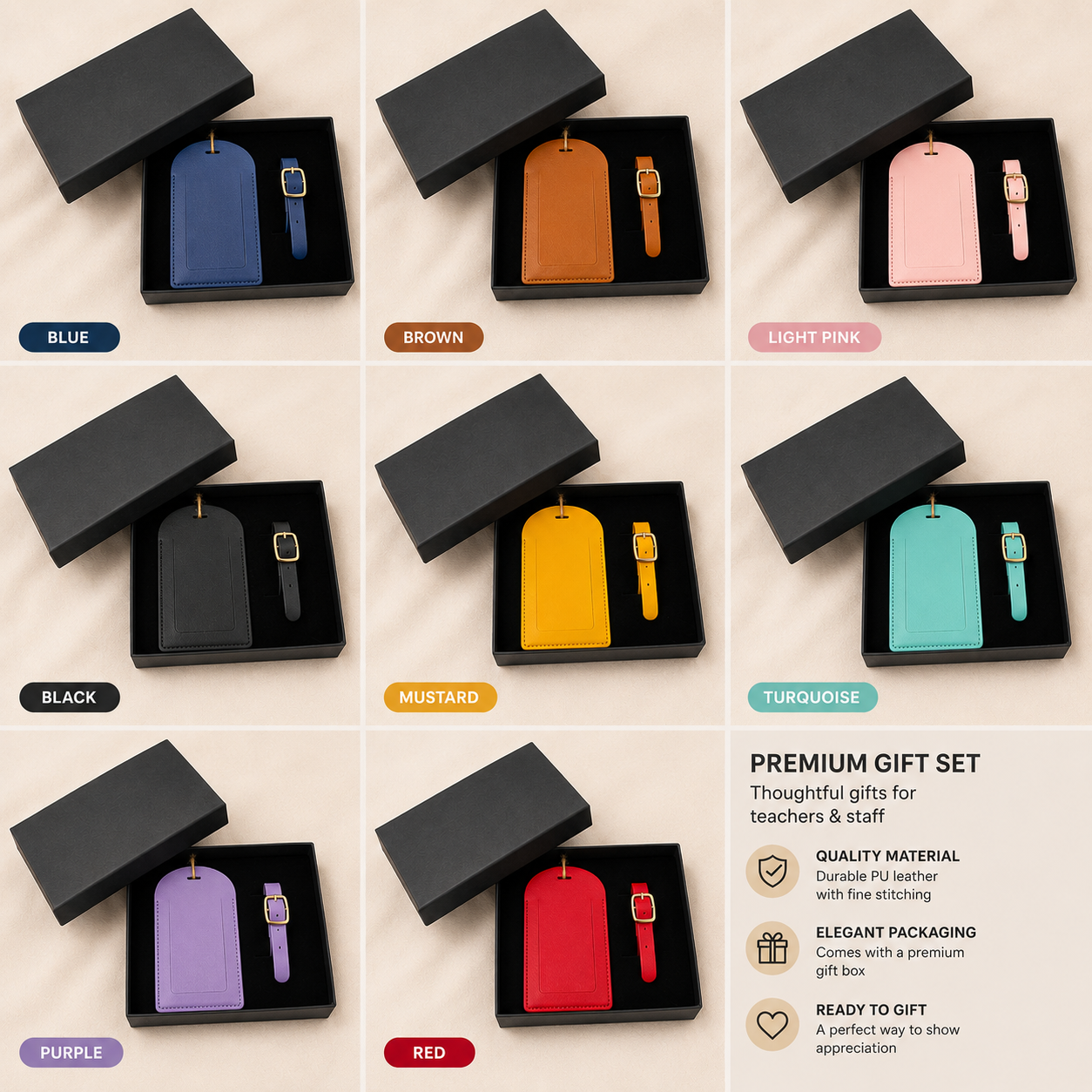 Teachers' Day luggage tag gift set in eight colours