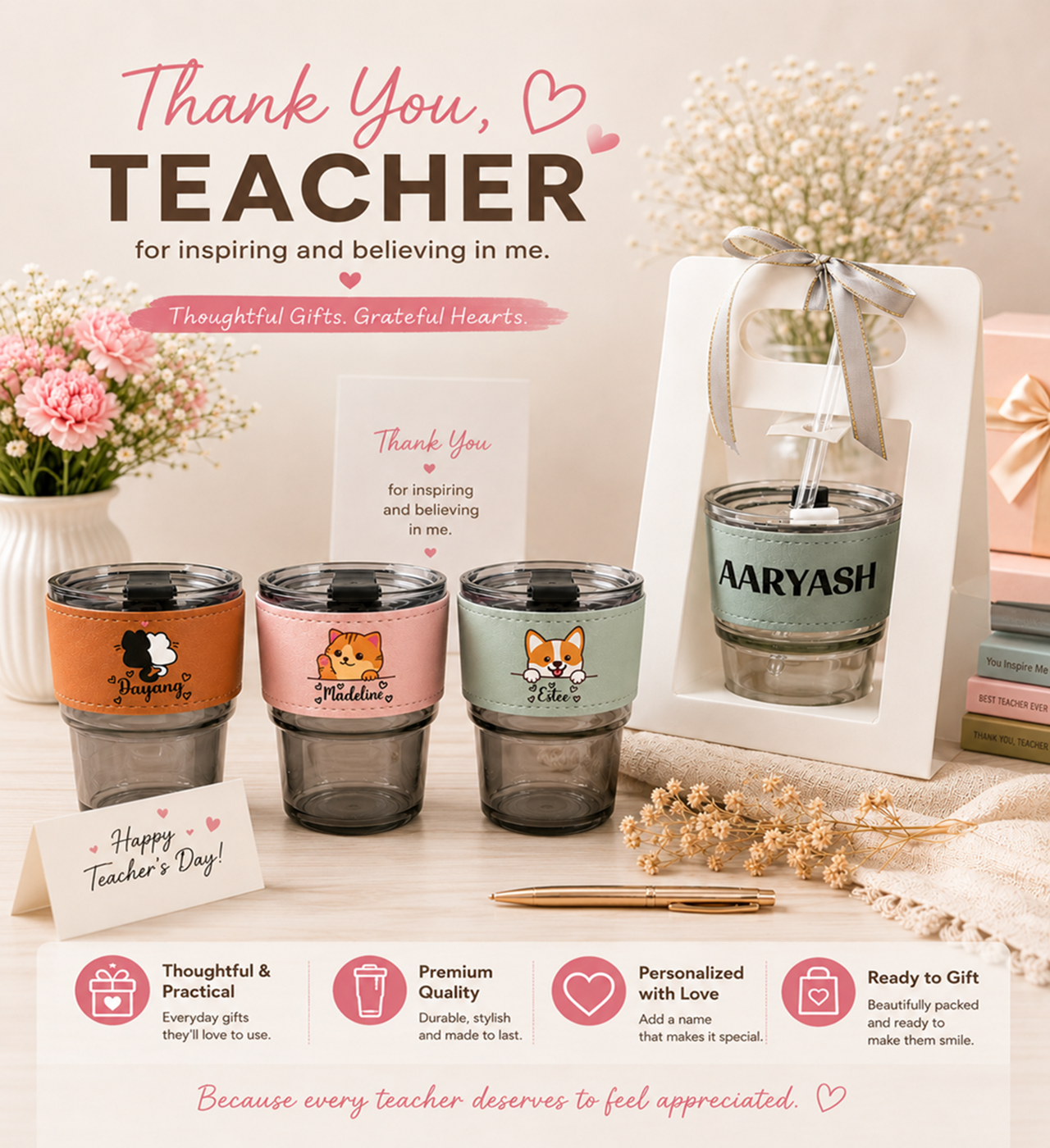 400ml PU sleeve mug gift in three colours with packaging
